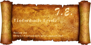 Tiefenbach Ernő névjegykártya